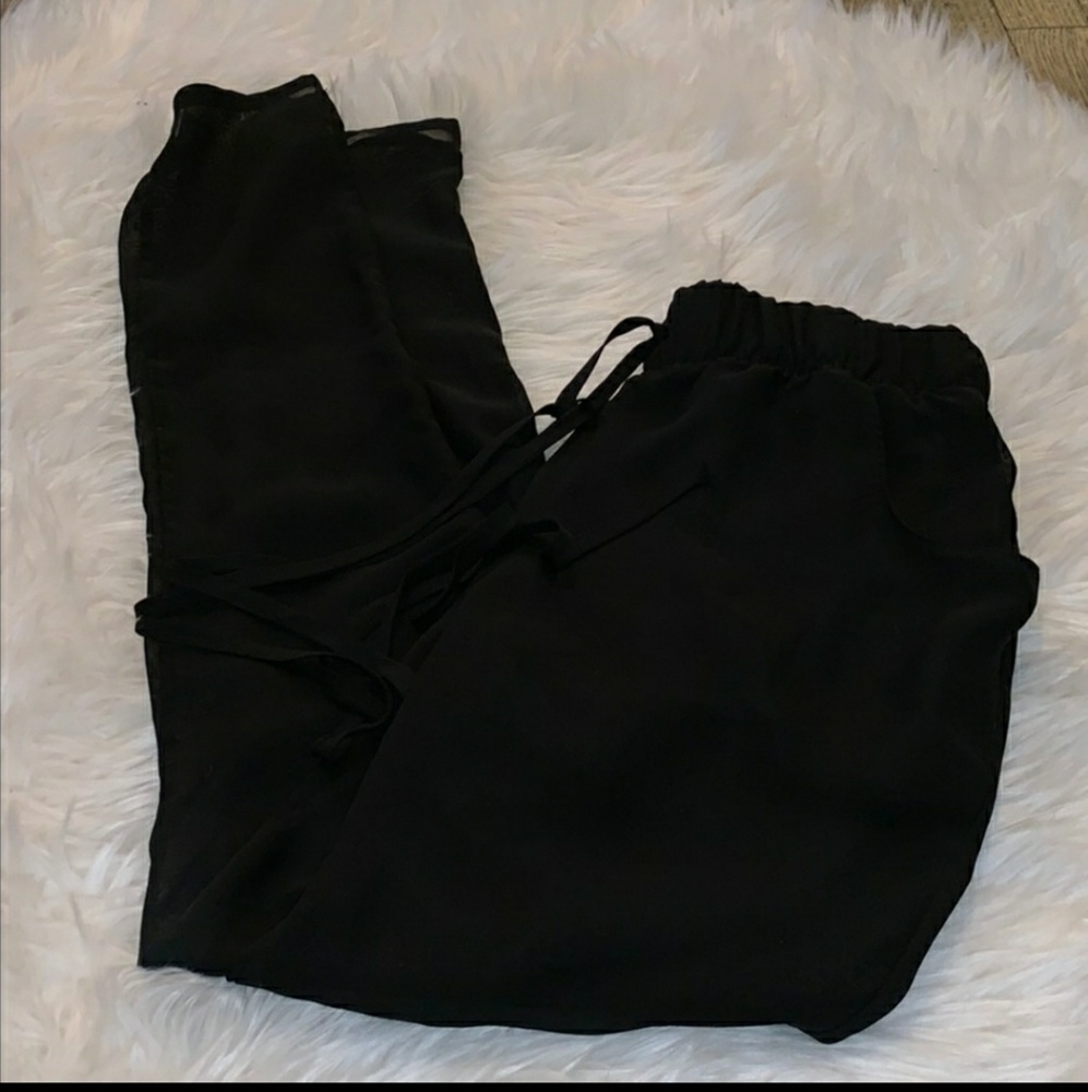 Black Sheer Leg Pants